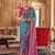 Sky Blue silk blend Blend Patola Saree With Unstitched Blouse Piece
