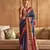 Navy Blue silk blend Blend Patola Saree With Unstitched Blouse Piece
