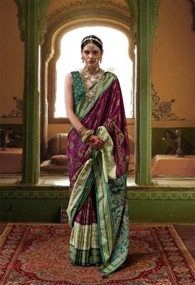 Rani silk blend Blend Woven Saree With Unstitched Blouse Piece 1