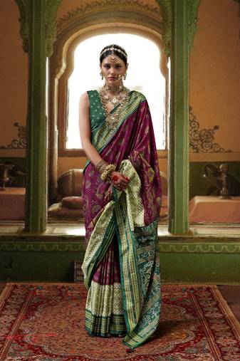 Rani silk blend Blend Woven Saree With Unstitched Blouse Piece