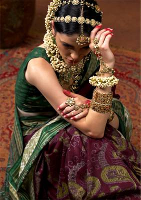 Rani silk blend Blend Woven Saree With Unstitched Blouse Piece 2