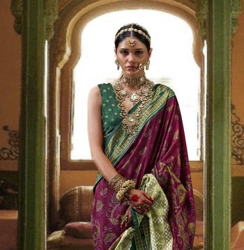 Rani silk blend Blend Woven Saree With Unstitched Blouse Piece 3