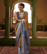 Mustard silk blend Blend Woven Saree With Unstitched Blouse Piece