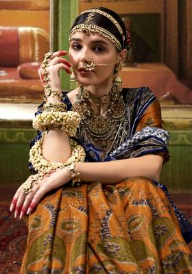 Mustard silk blend Blend Woven Saree With Unstitched Blouse Piece 2