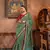 Green silk blend Blend Patola Saree With Unstitched Blouse Piece