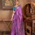 Purple silk blend Blend Patola Saree With Unstitched Blouse Piece