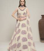 Off White Color Jacquard base Lehenga Choli with Dupatta & Belt
