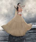 Beige Embroidered Lehenga Choli with dupatta
