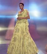 Light Yellow Floral Embroidered Lehenga Choli