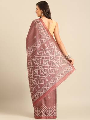 Sangam Prints Burgundy Cotton Digital Print Party Wear  Saree 4