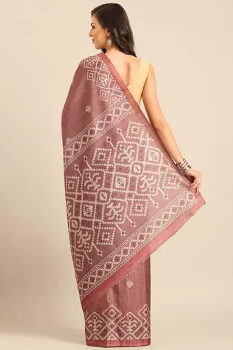 Sangam Prints Burgundy Cotton Digital Print Party Wear  Saree