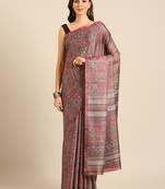 Sangam Prints Burgundy Cotton Digital Print Party Wear  Saree