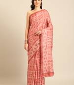 Sangam Prints Peach Cotton Digital Print Party Wear  Saree