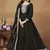 Black art silk embroidered anarkali suit