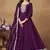 Wine art silk embroidered anarkali suit