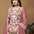 Peach soft organza embroidered salwar suit