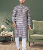 Multicolor printed cotton butti straight kurta with payjama
