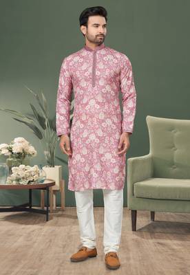 Multicolor printed cotton butti straight kurta with payjama 1