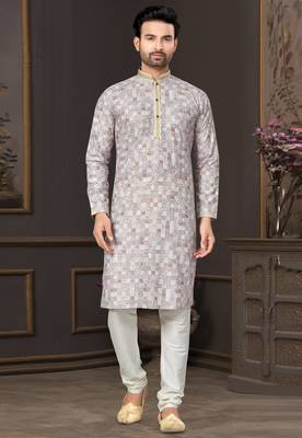 Multicolor printed cotton butti straight kurta with payjama 1