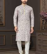 Multicolor printed cotton butti straight kurta with payjama