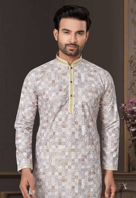 Multicolor printed cotton butti straight kurta with payjama 2