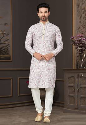 Multicolor printed cotton butti straight kurta with payjama 1