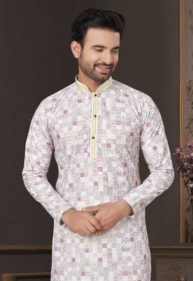 Multicolor printed cotton butti straight kurta with payjama 2