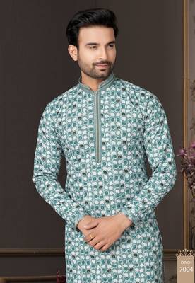 Multicolor printed cotton butti straight kurta with payjama 2