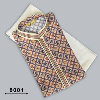 Multicolor printed cotton butti straight kurta with payjama 2
