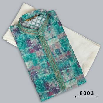 Multicolor printed cotton butti straight kurta with payjama 2