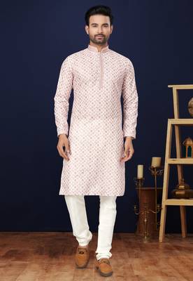 Multicolor printed cotton butti straight kurta with payjama 1