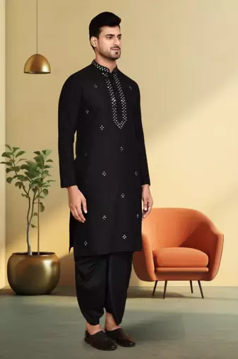 Art silk dhoti kurta for mens