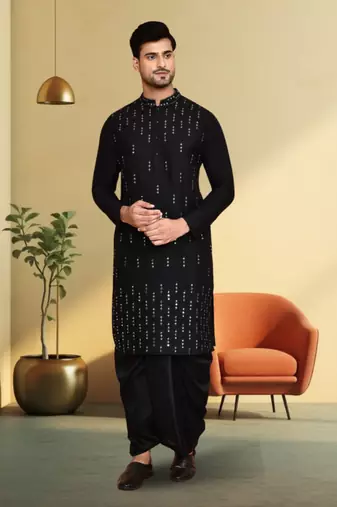 Art silk dhoti kurta for mens