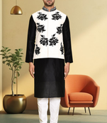 Art silk kurta jacket set for mens