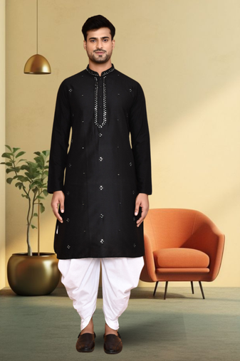Art silk dhoti kurta for mens