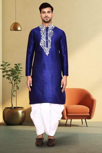 Art silk dhoti kurta for mens