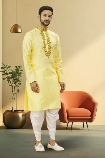 Art silk dhoti-kurta for mens