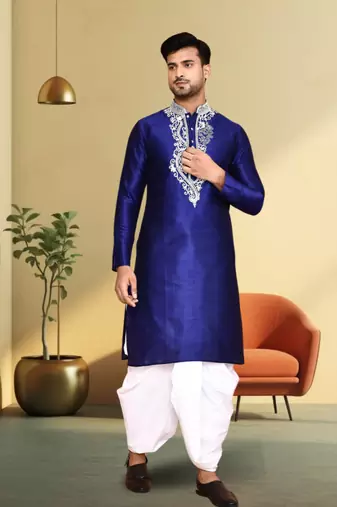 Art silk dhoti kurta for mens