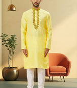 Art silk kurta-pajama for mens