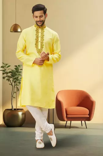 Art silk kurta-pajama for mens