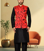 Art silk kurta-jacket-set for mens