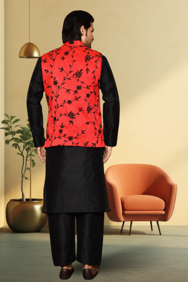 Art silk kurta-jacket-set for mens 4