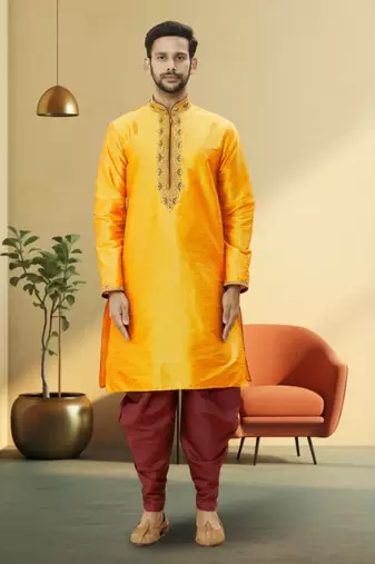 Art silk dhoti-kurta for mens
