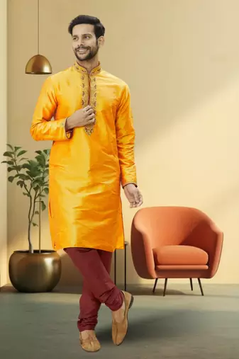 Art silk kurta-pajama for mens