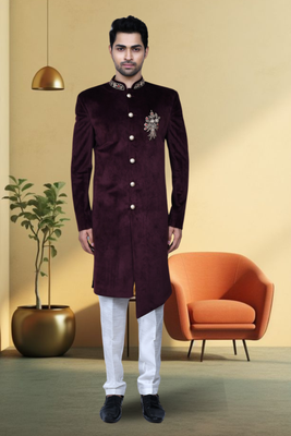 Velvet sherwani for mens 1