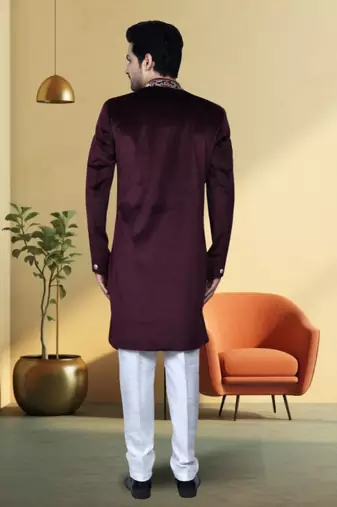 Velvet sherwani for mens