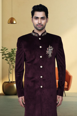 Velvet sherwani for mens 4