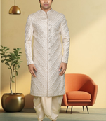Silk jodhpuri-sherwani for mens