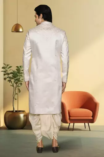 Silk jodhpuri-sherwani for mens