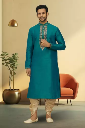 Art silk dhoti-kurta for mens